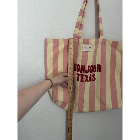 Sézane Canvas Striped Cotton Canvas Contemporary Texas Tote Bag - Picture 4 of 5